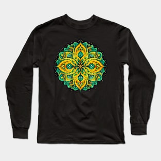 Mandala Green Yellow 1 Long Sleeve T-Shirt